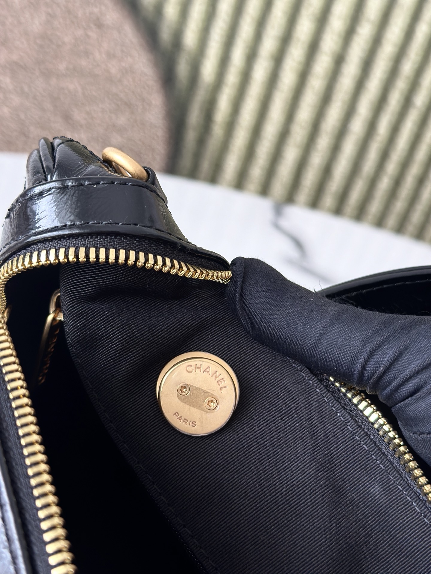 25A Black Oil Wax Calfskin Quilted Bowling Bag with Gold Hardware - Mocuir