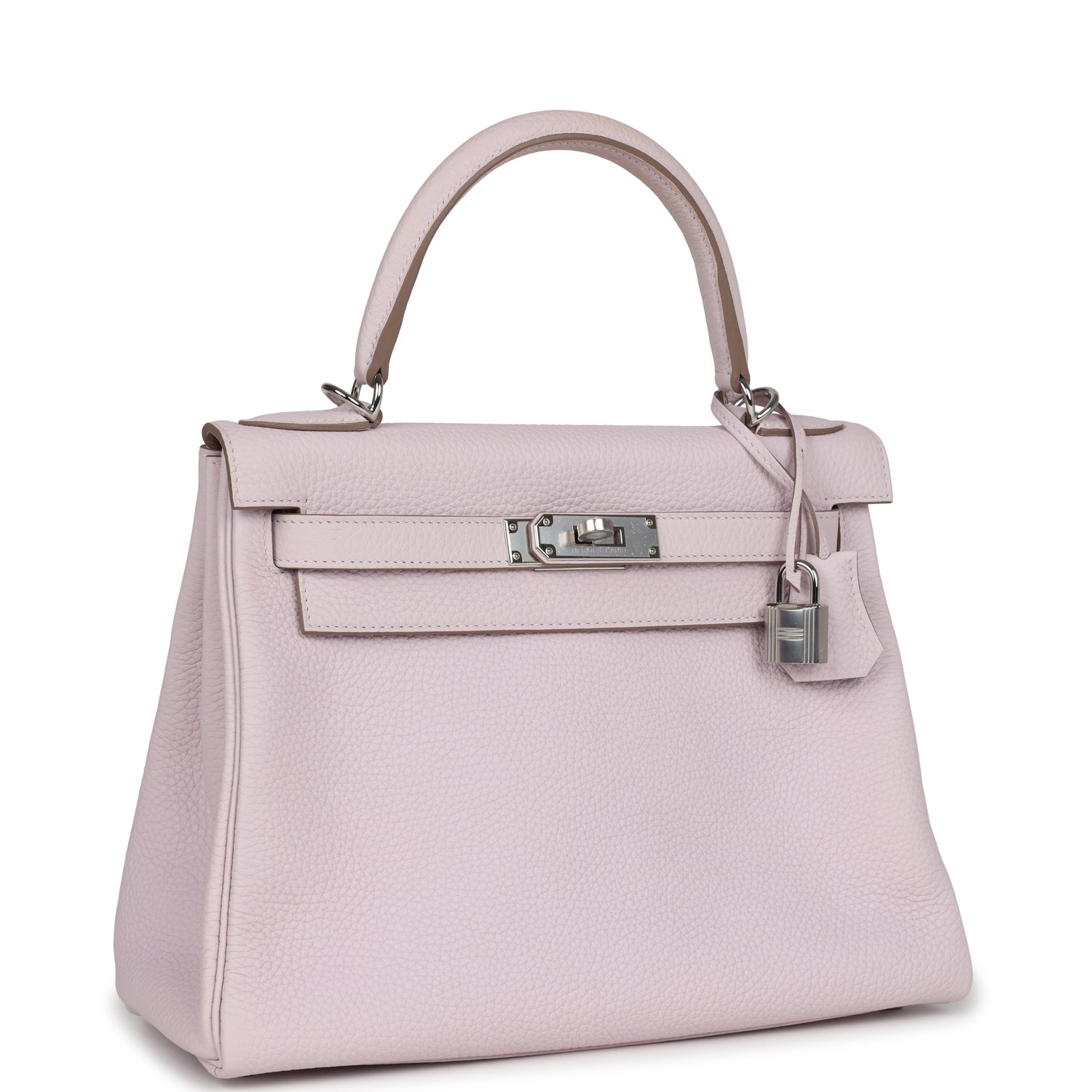 Kelly Retourne 28 Mauve Pale Clemence Palladium Hardware