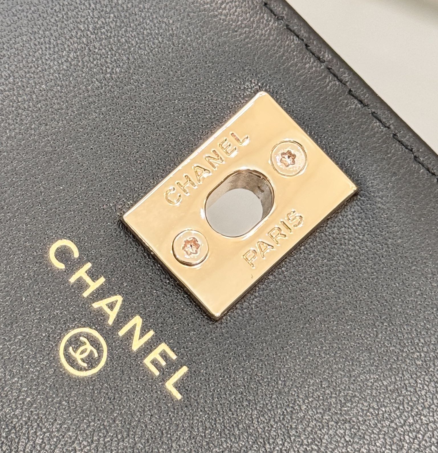 Wallet on Chain (WOC) with Crystal-Embellished Handle in Black Quilted Lambskin with Gold-Tone Hardware - Mocuir