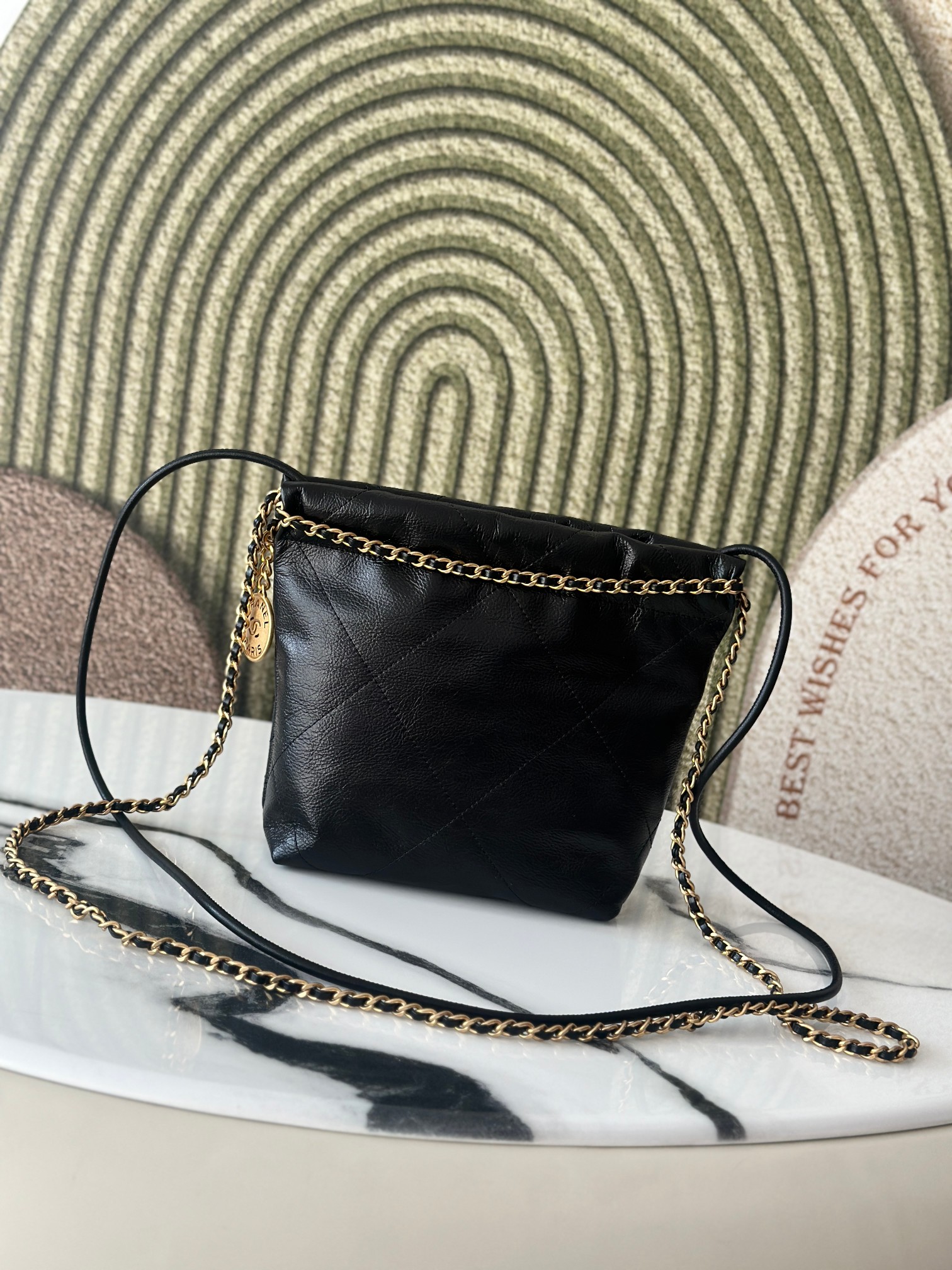 22 Mini Black Pearl Edition Hobo Bag - Mocuir