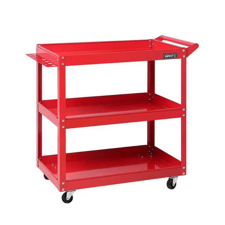 Heavy Duty 3 Tier Tool Steel Cart Trolley Mechanic Storage Organizer Red