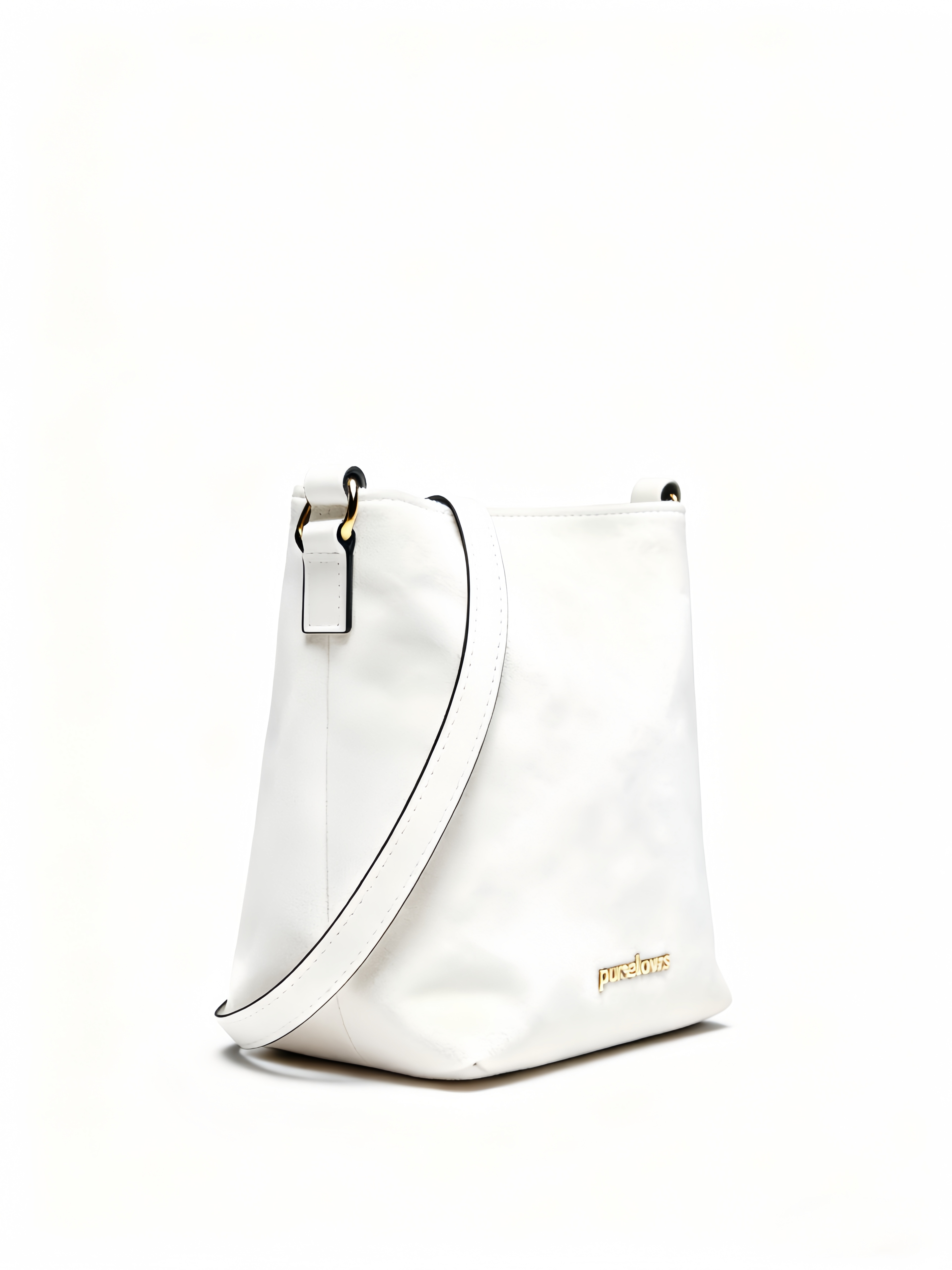 Purselovers Charm White Suede Crossbody Bag