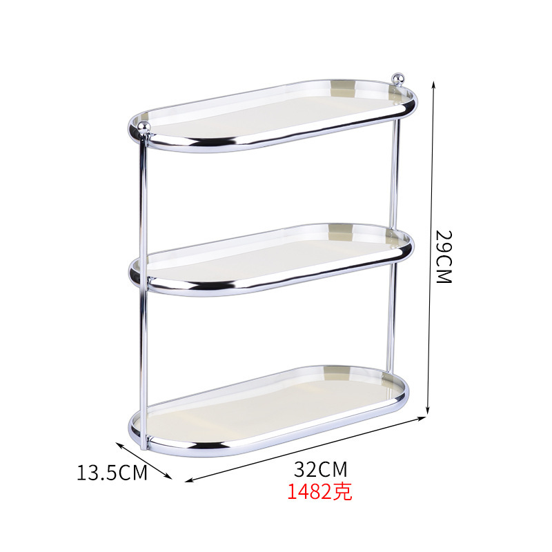 Multi-functional storage box for table ornaments Multi-layer cosmetic storage rack Stainless steel jewelry storage rack