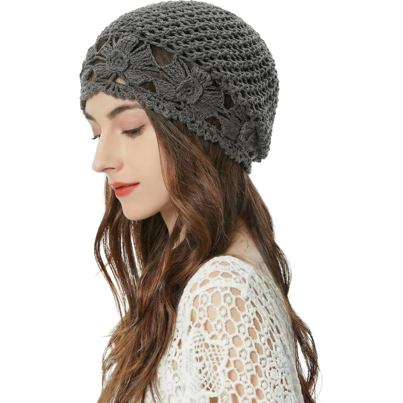 Women's Cotton Crochet Slouchy Beanie Hat