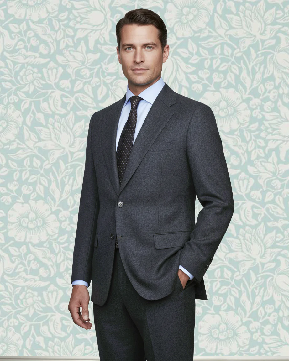 Dark Grey Wool Flannel Suit