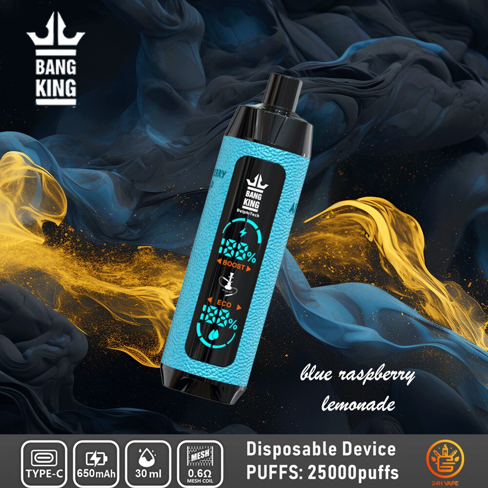 （3 pieces）Bang King Shisha 25000 25K Puffs Newest LED Display Leather Disposable Vape Pen