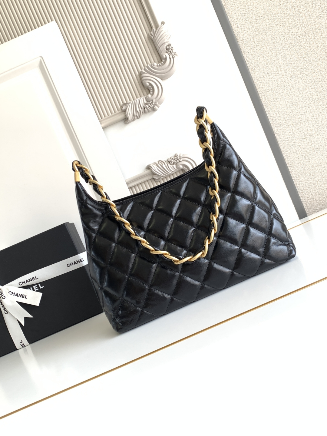25 Black Hobo Bag (Model AS4382) - Mocuir