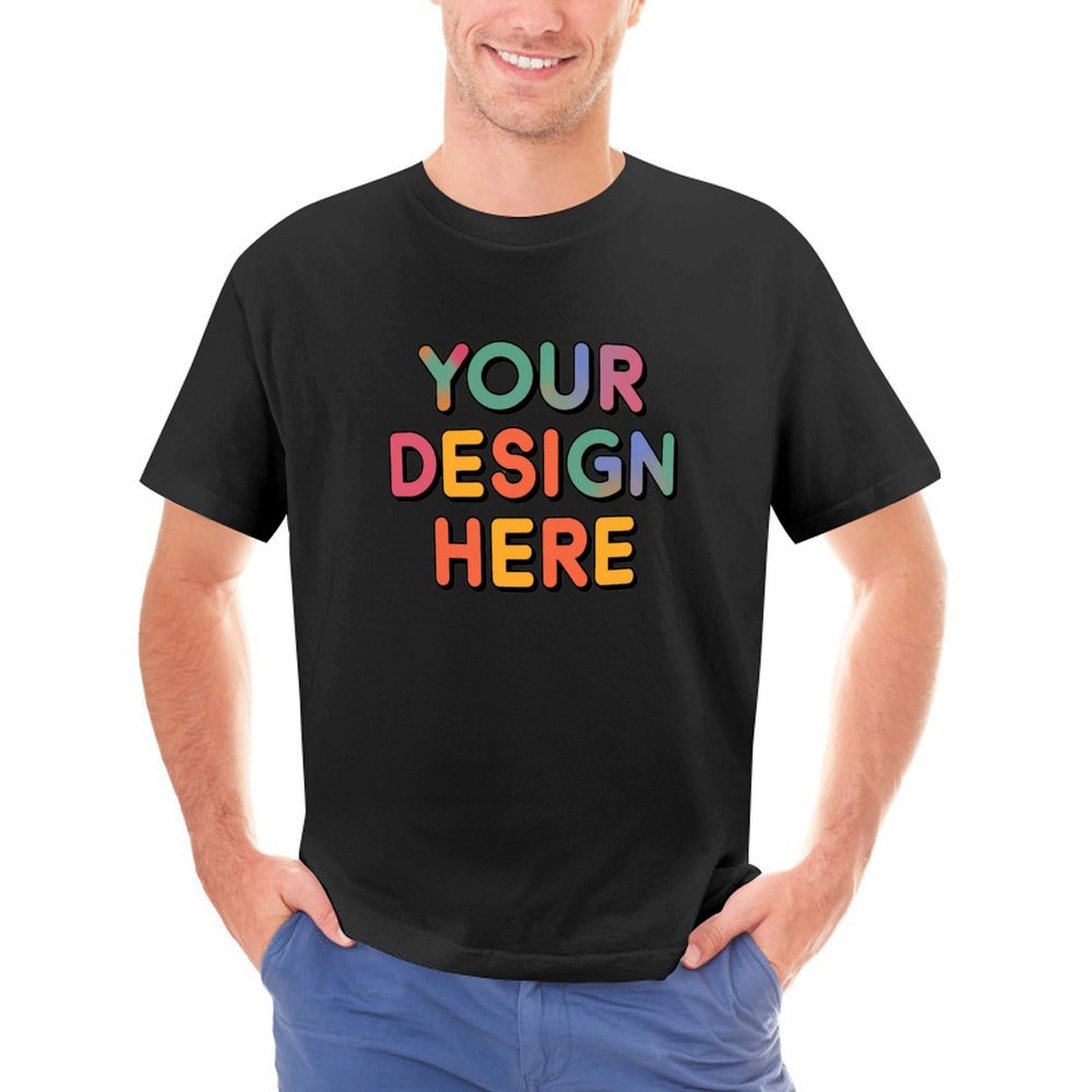Personalized Custom Men’s Direct Printing Front Print T-Shirt Pure Cotton