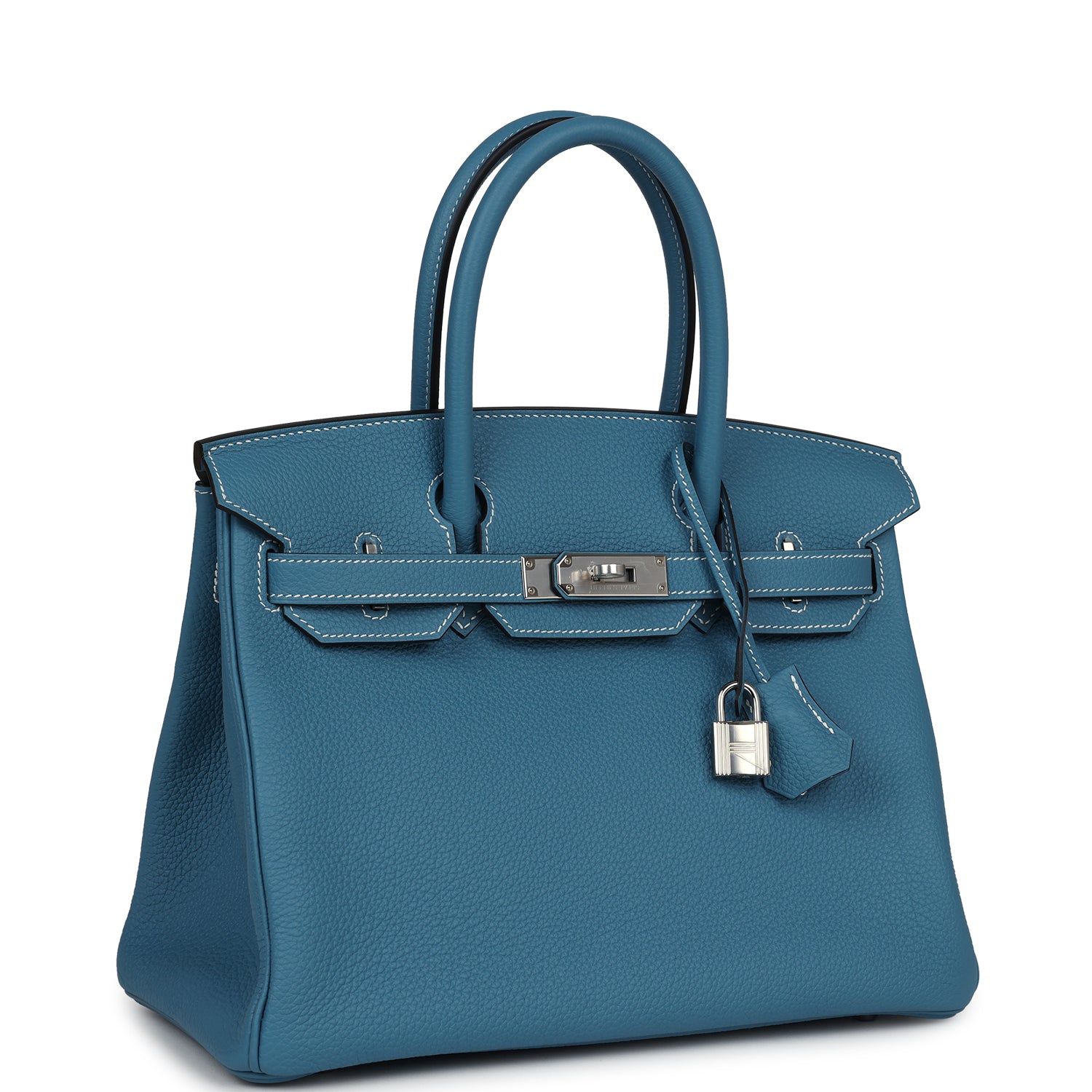 Birkin 30 Blue Jean Togo Palladium Hardware