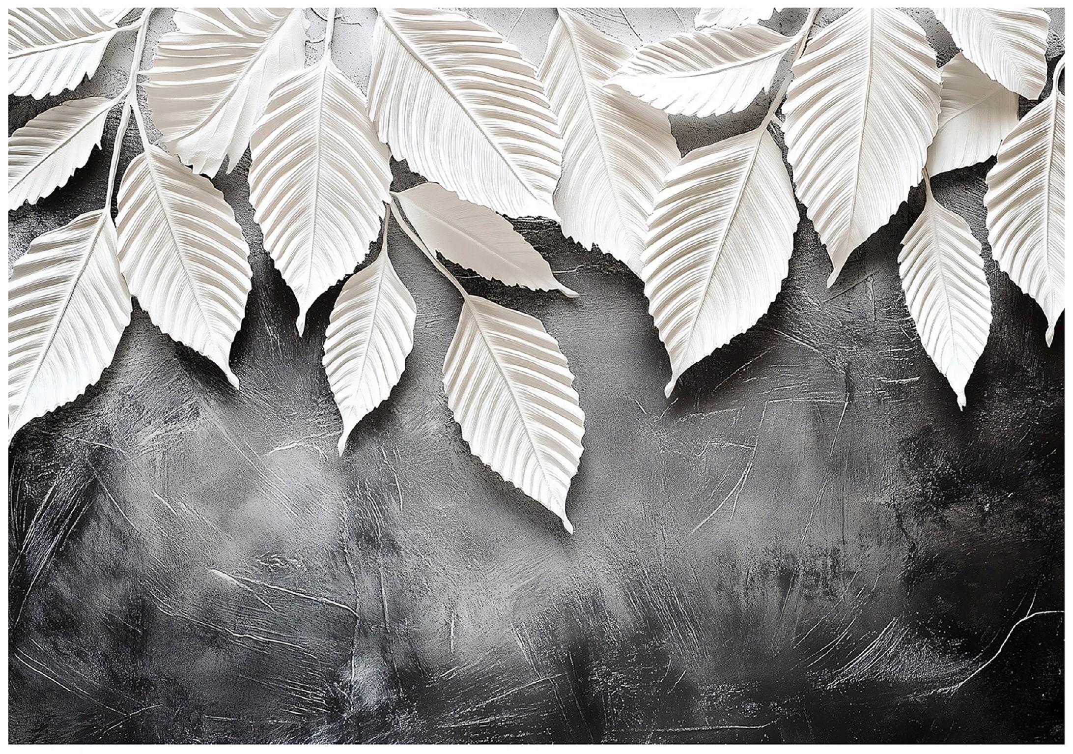 3D abstract leaves wall mural for bedroom or living room, non-woven wallpaper,