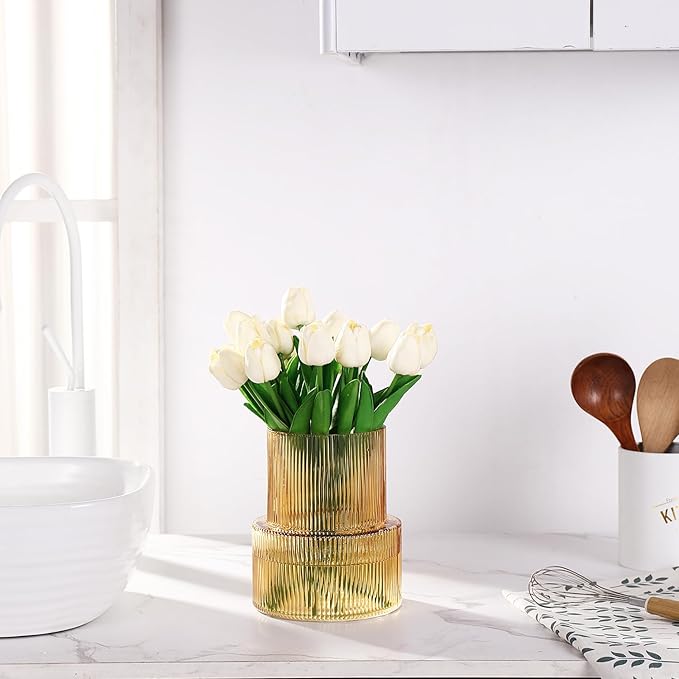 VASEA Amber Glass Vase