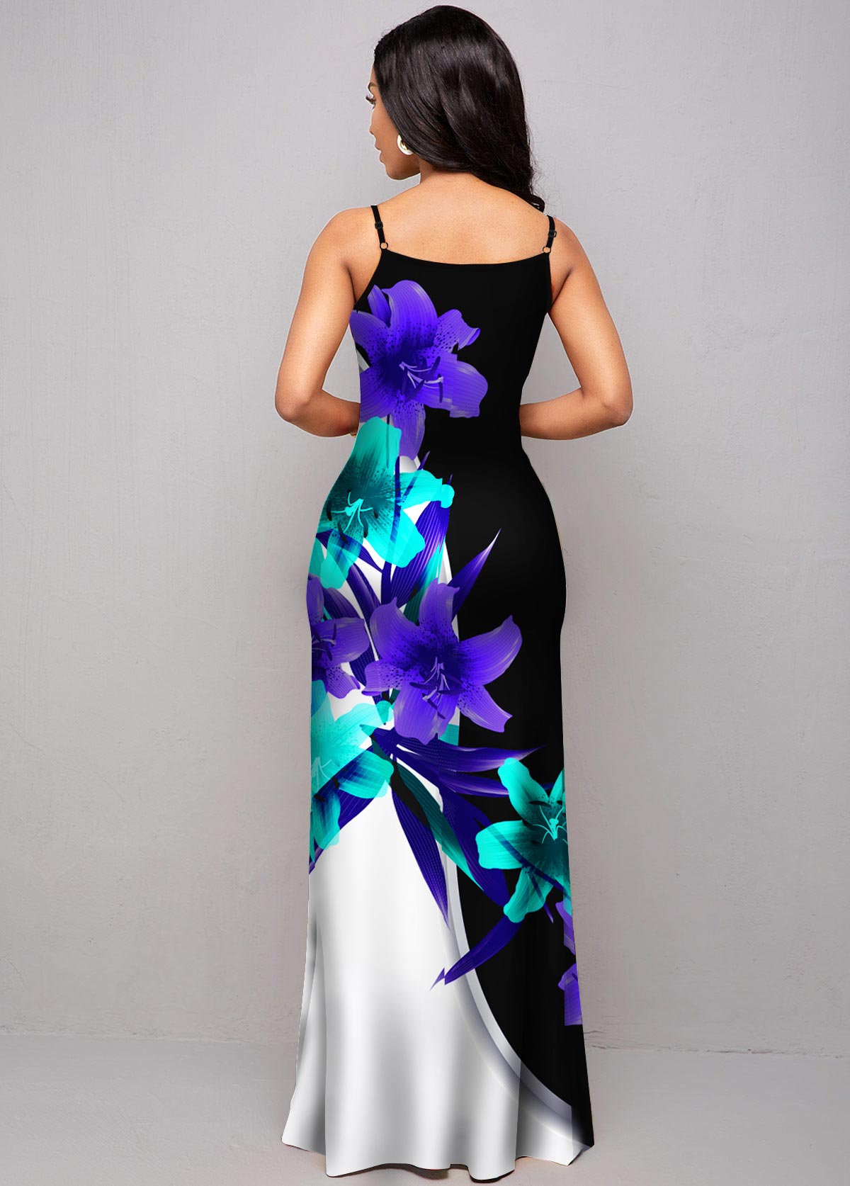 Floral Print Spaghetti Strap Maxi Dress