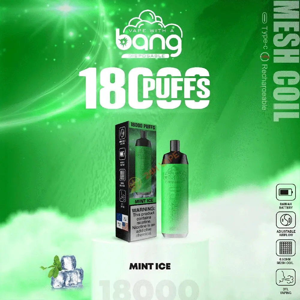 （3 pieces）Bang Crown Bar 18000 Puffs 0% 2% 3% 5% Nicotine Leather Disposable Vape Pen