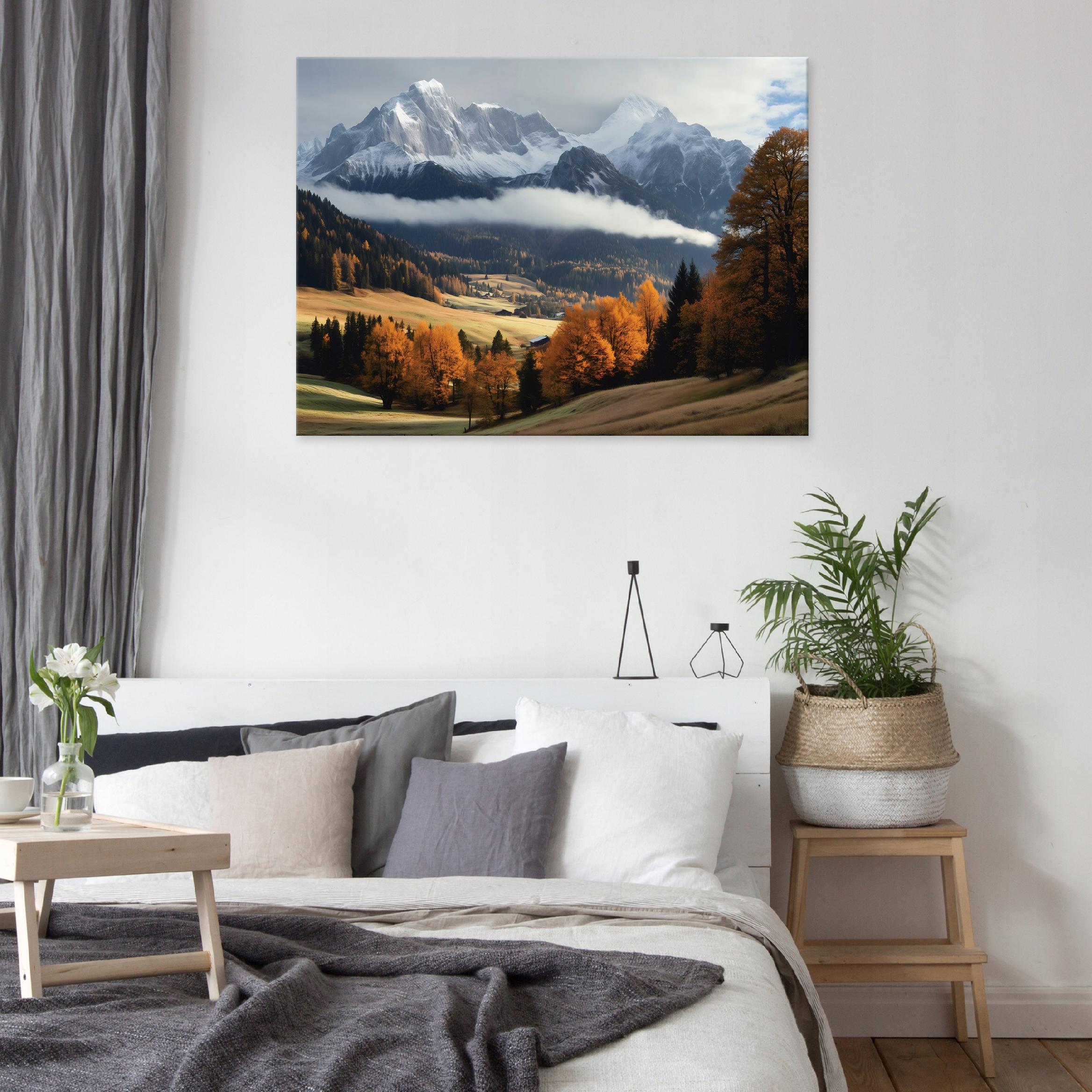 Mountain landscape painting for bedroom or living room on canvas, 40x30