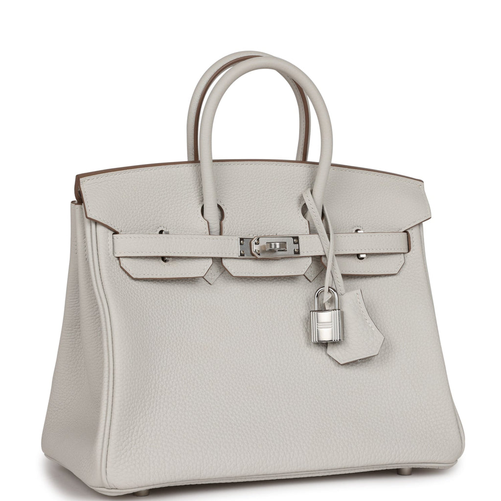 Birkin 25 Gris Pale Togo Palladium Hardware