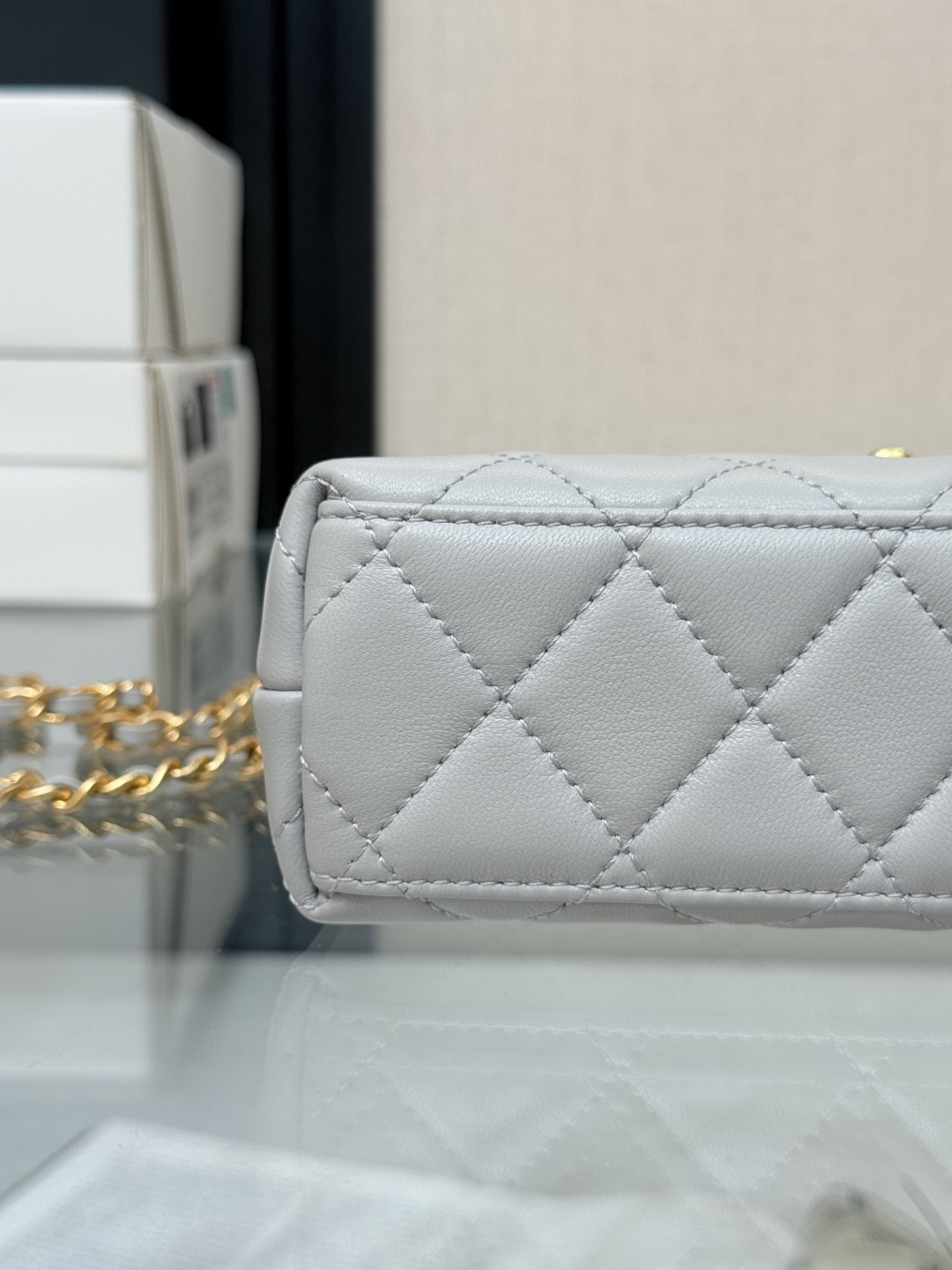 Mini Kelly Bag with Handle（Light Grey） - Mocuir