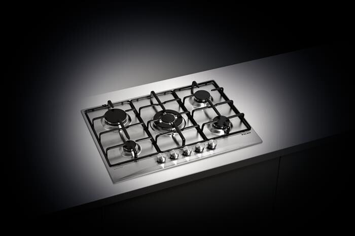 GLEM GAS - Piano cottura a gas GT755IX 5 fuochi 68,5cm-Inox