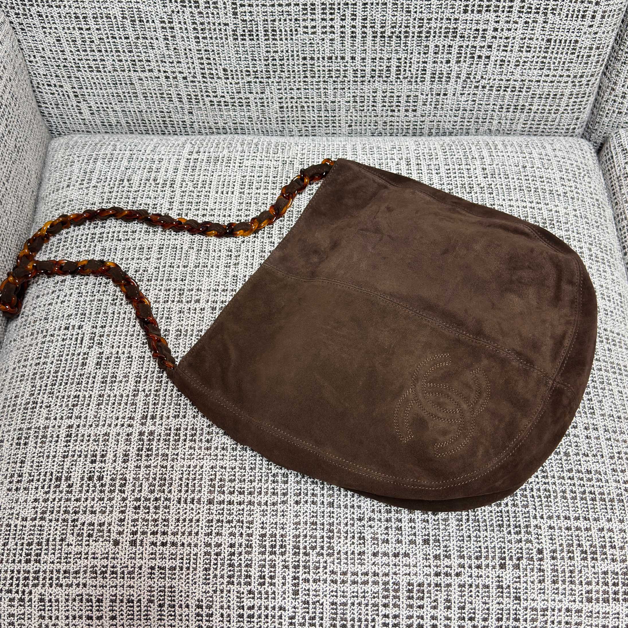 Vintage CC Tortoise Chain Bag（Suede Brown） - Mocuir
