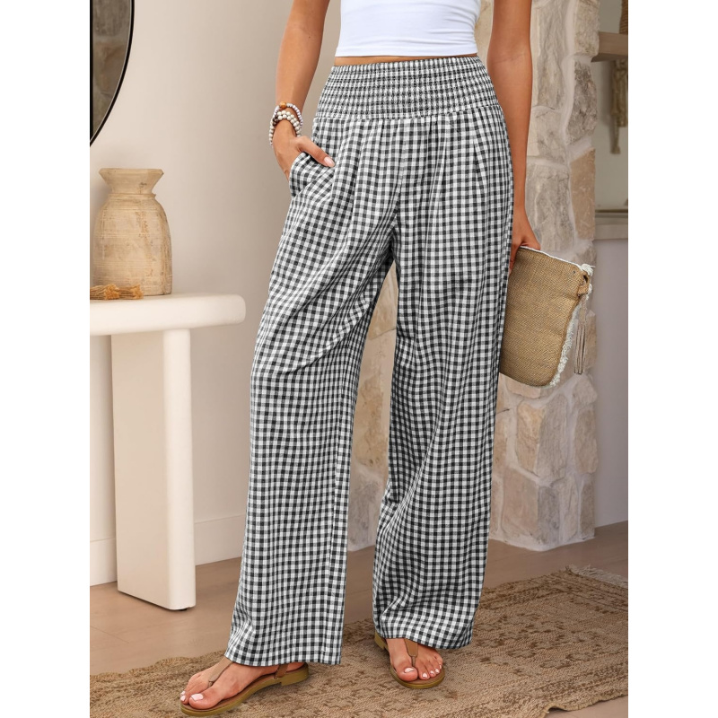 Women's Palazzo Pants, Striped & Gingham