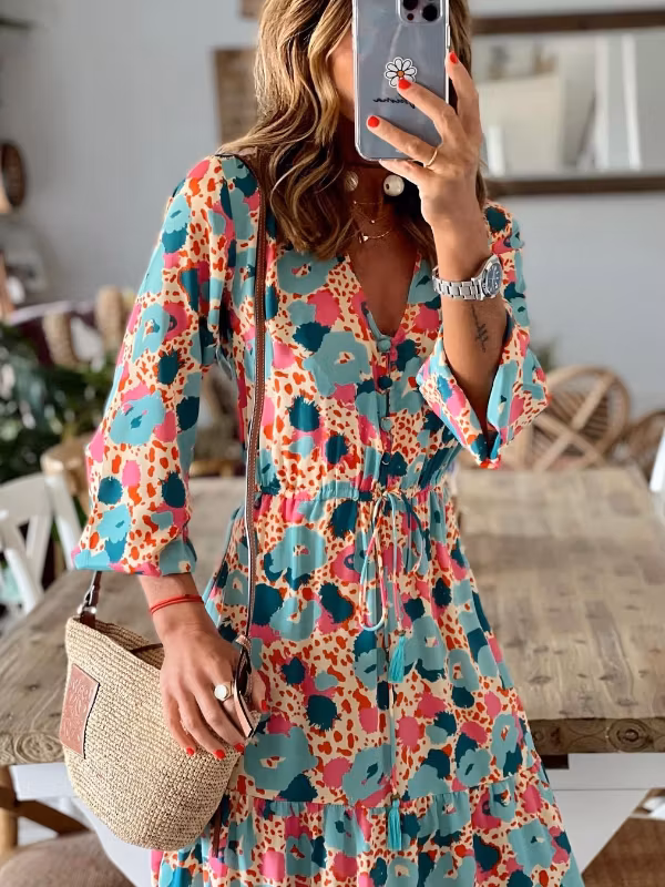 Women's Summer Sweetheart Tiffany And Pink Bohemian Maxi Dress