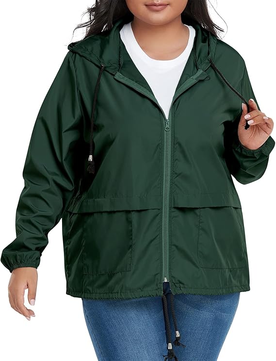 Women Plus Size Light RainCoat Jackets
