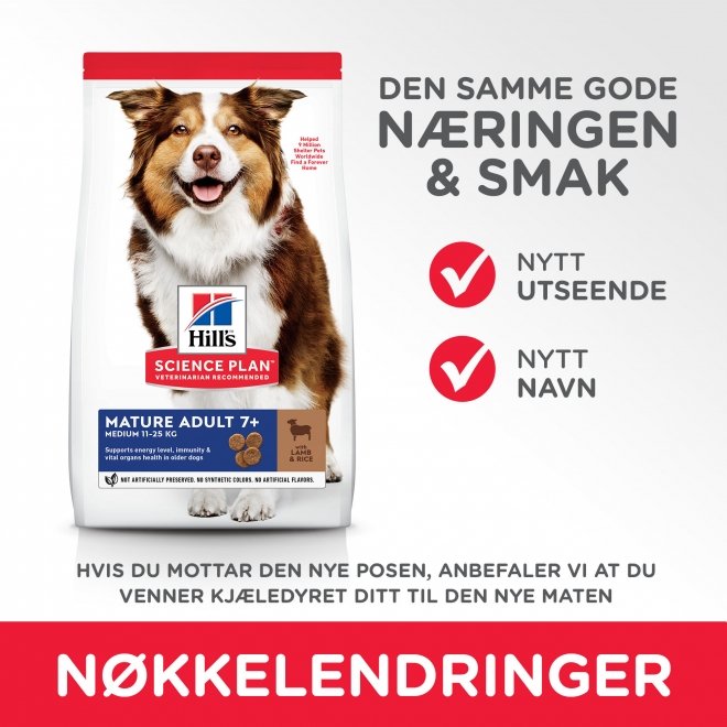Hill's Science Plan Dog Mature 7+ Medium Lamb & Rice