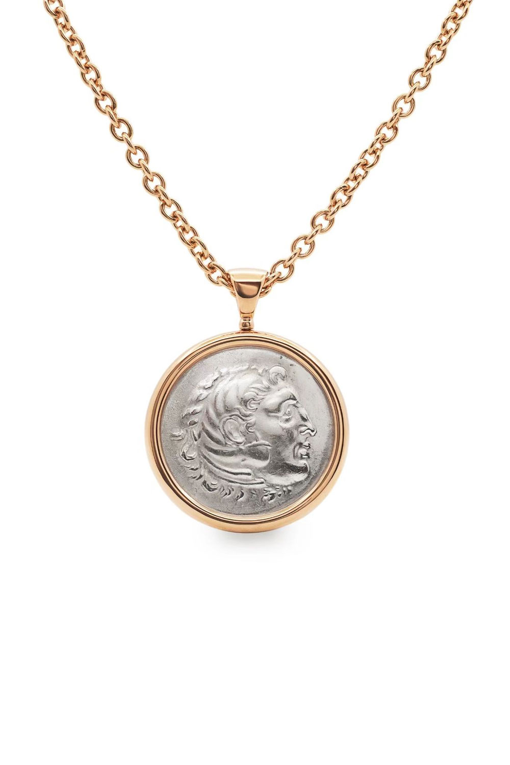 Hercules Ancient Coin Rose Gold Necklace