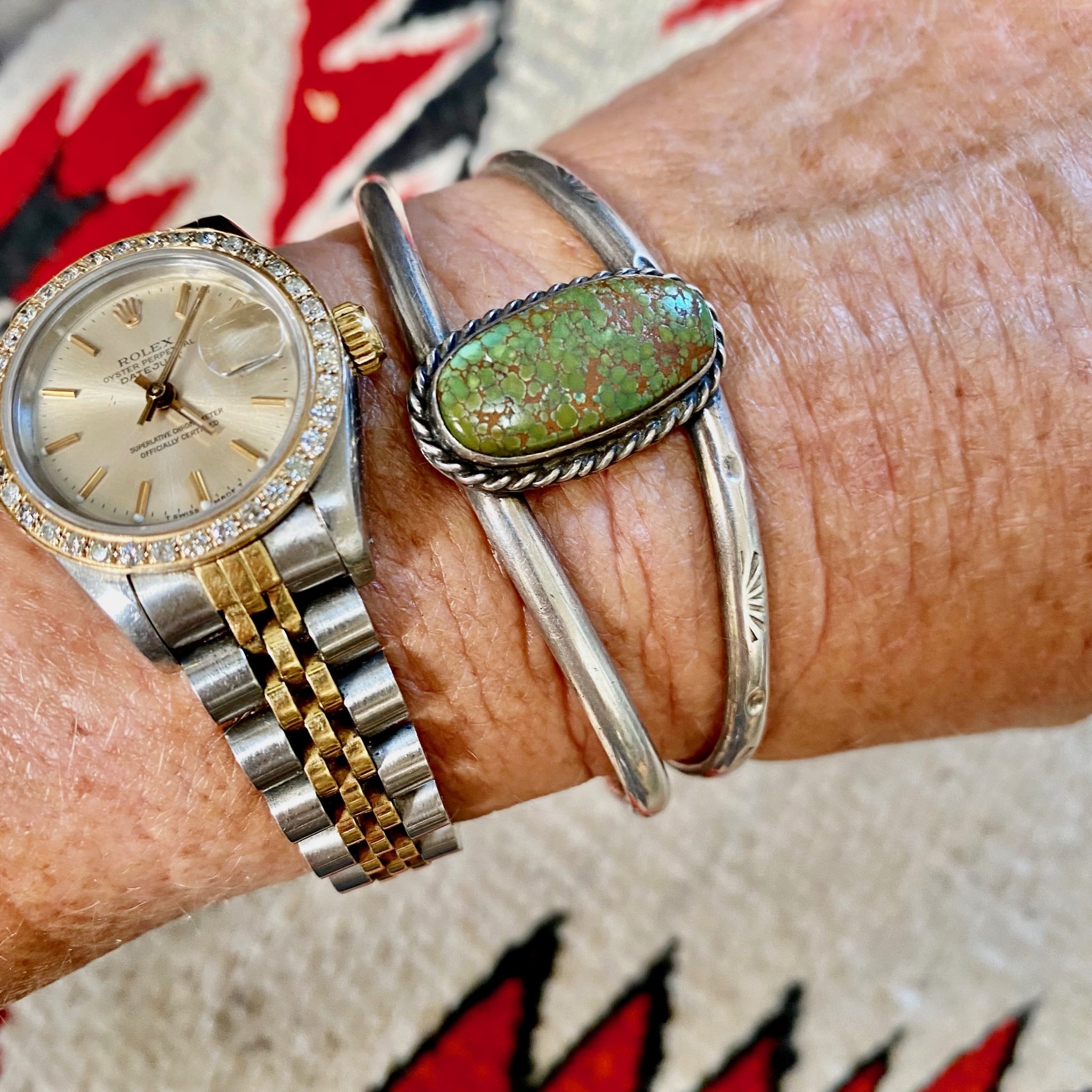 Time Worn Navajo Sterling Silver Bracelet No.8 Turquoise