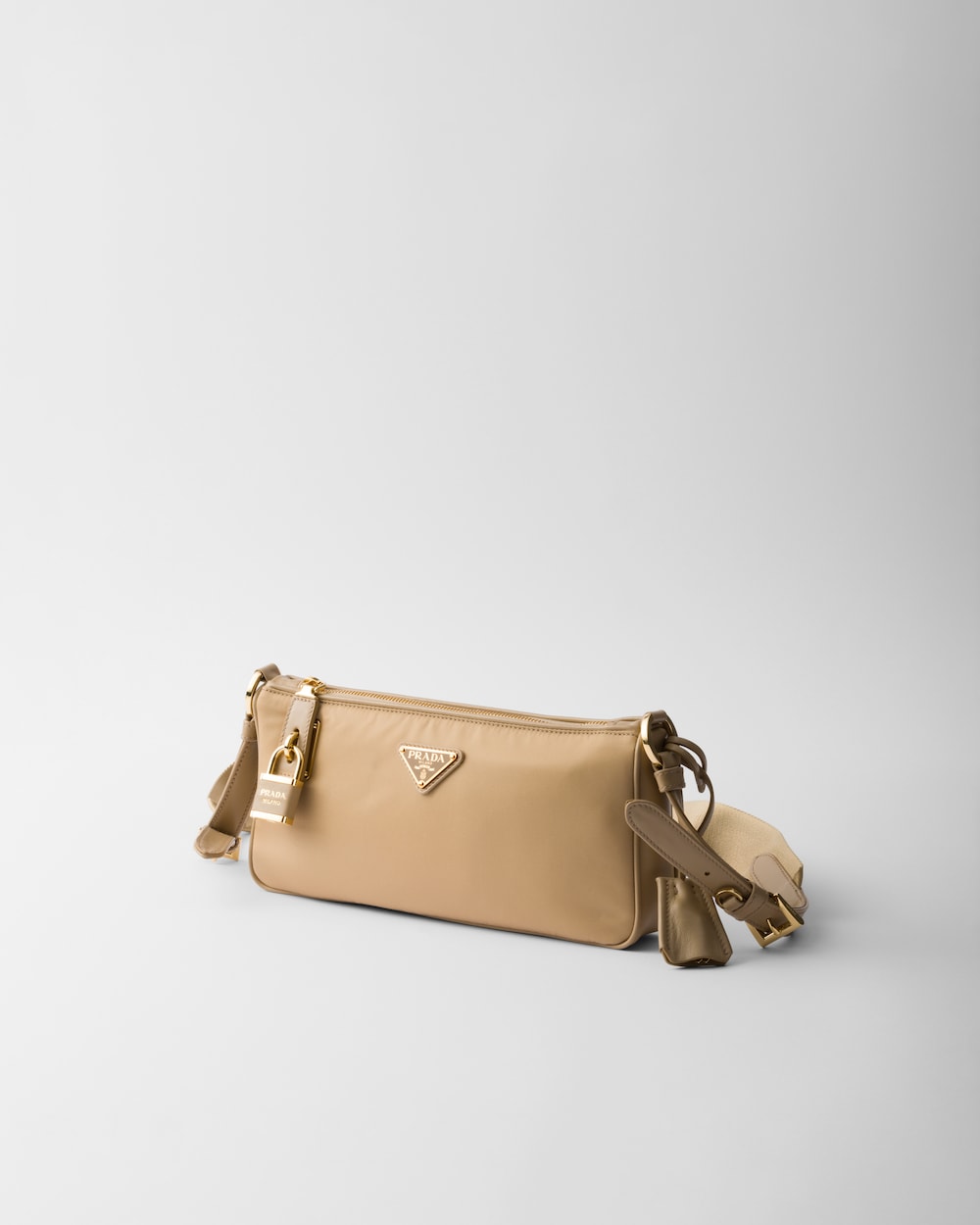 Small Re-Nylon and Leather Shoulder Bag