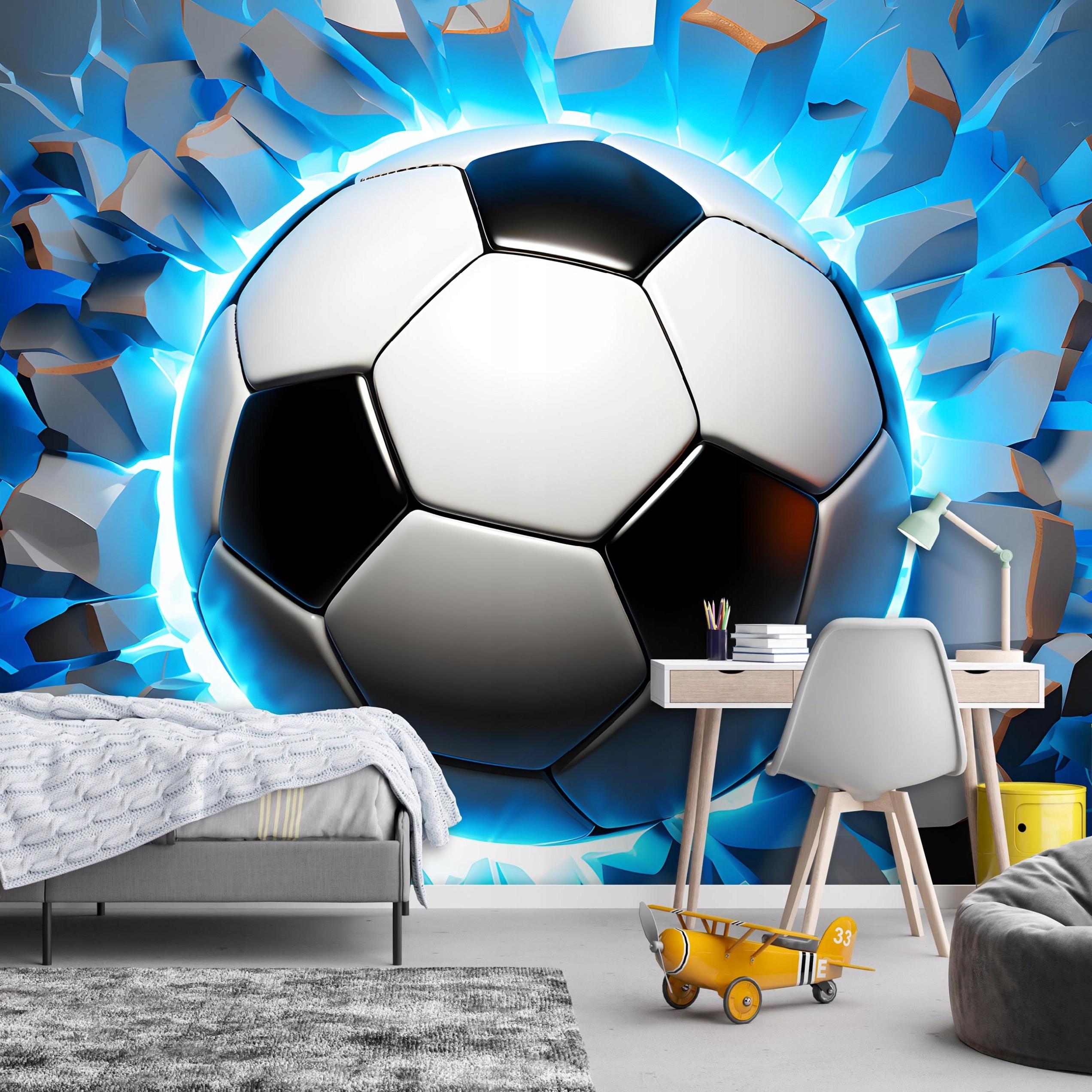 3D soccer wall mural for boys Youth wallpaper for children 400x280