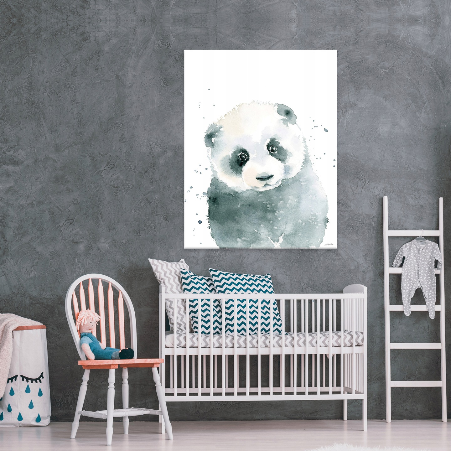 Panda canvas print for a child's room, 60x40