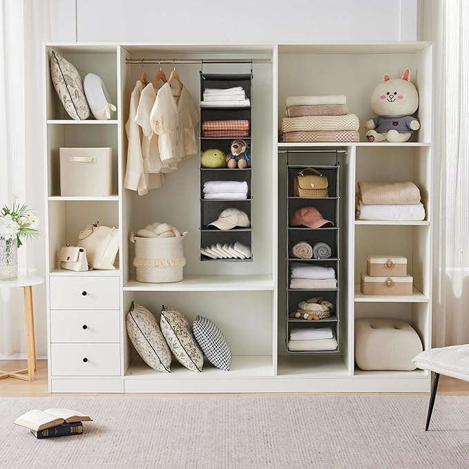 DIVIDERLY 6 Tier Shelf Hanging Closet Organizer