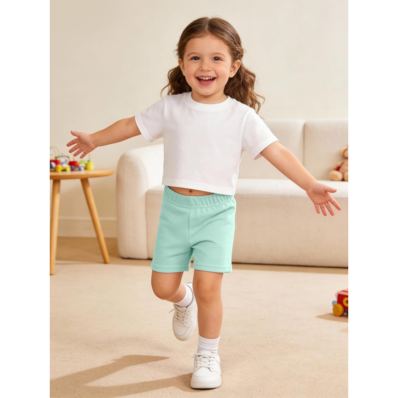 VAELIRAEL 4 Pack Baby and Toddler Girls' Cotton Bike Shorts