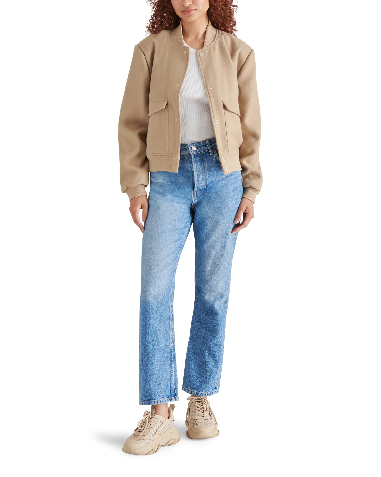 BOXY CUT BOMBER BEIGE