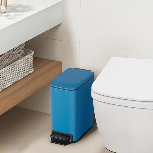 SMARTTOSS Small Bathroom Trash Can with Lid Soft Close