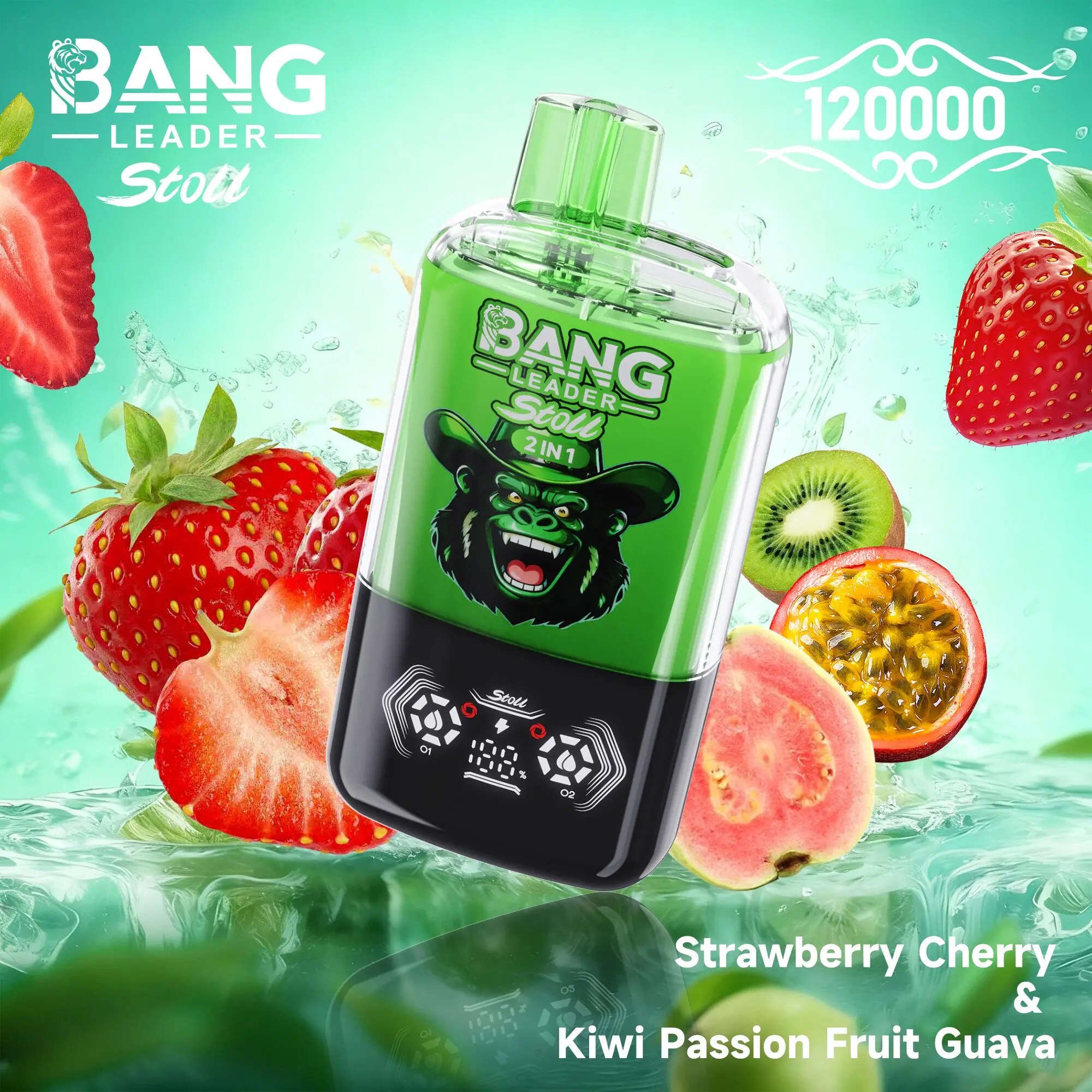 【New Arrive】Bang Leader Stoll 120K 120000 Puffs Double Taste&Anti-Leak Design LED Display Disposable Vape