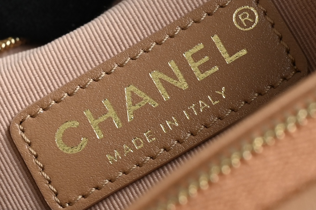 24K Camera Bag in Caramel Quilted Lambskin with Light Gold-Tone Hardware (Model AS5156) - Mocuir