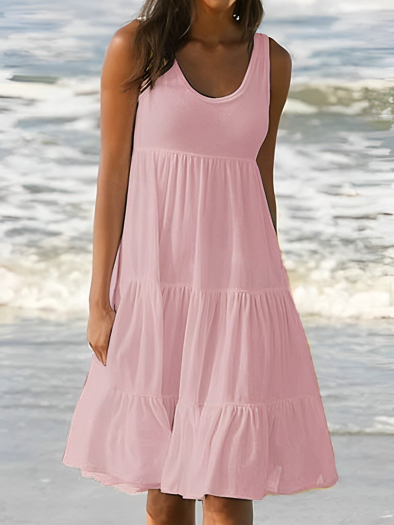 Women's Sundress Knee Length Dress - Sleeveless