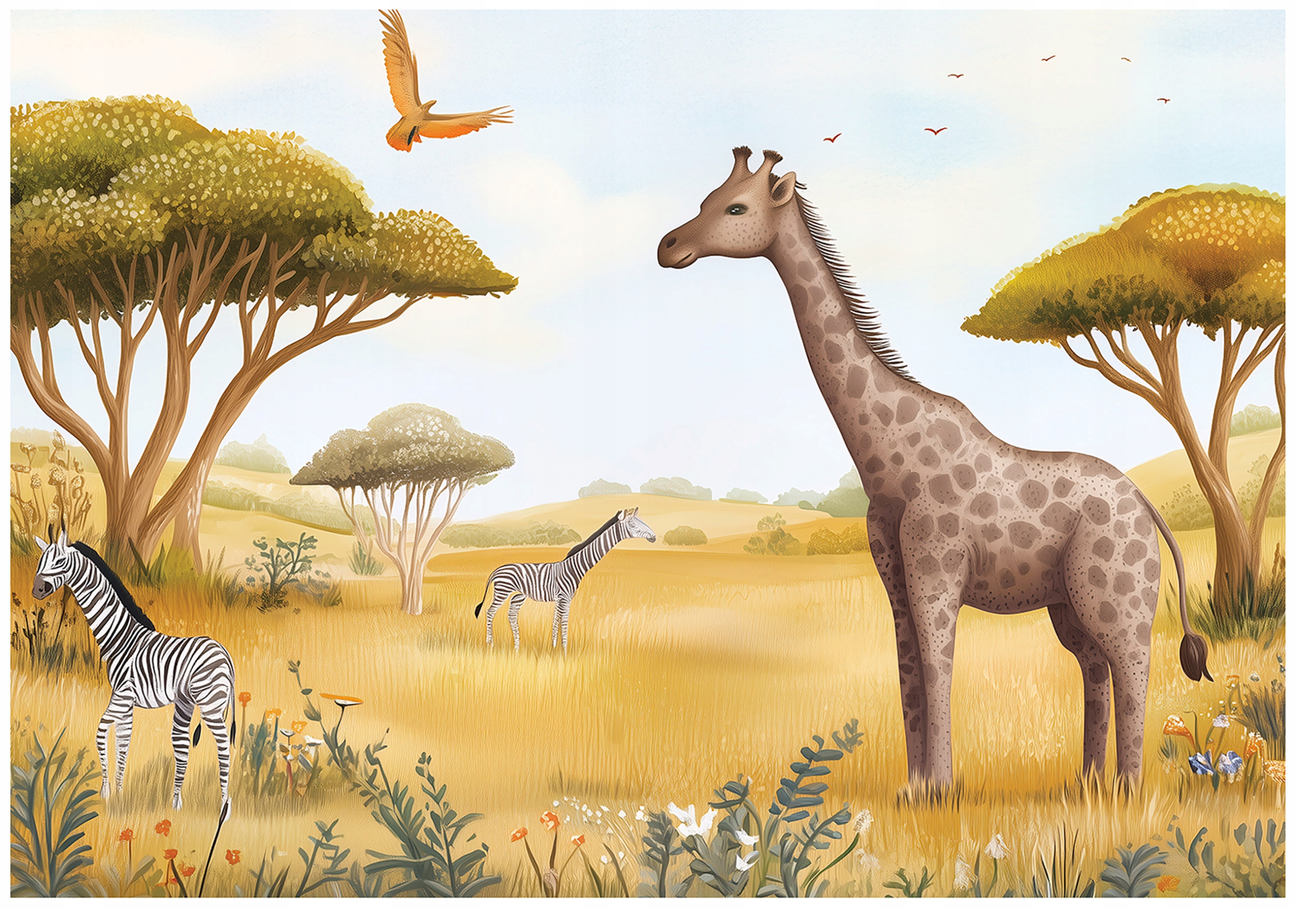 Photo wallpaper for children animals trees wallpaper for children's room