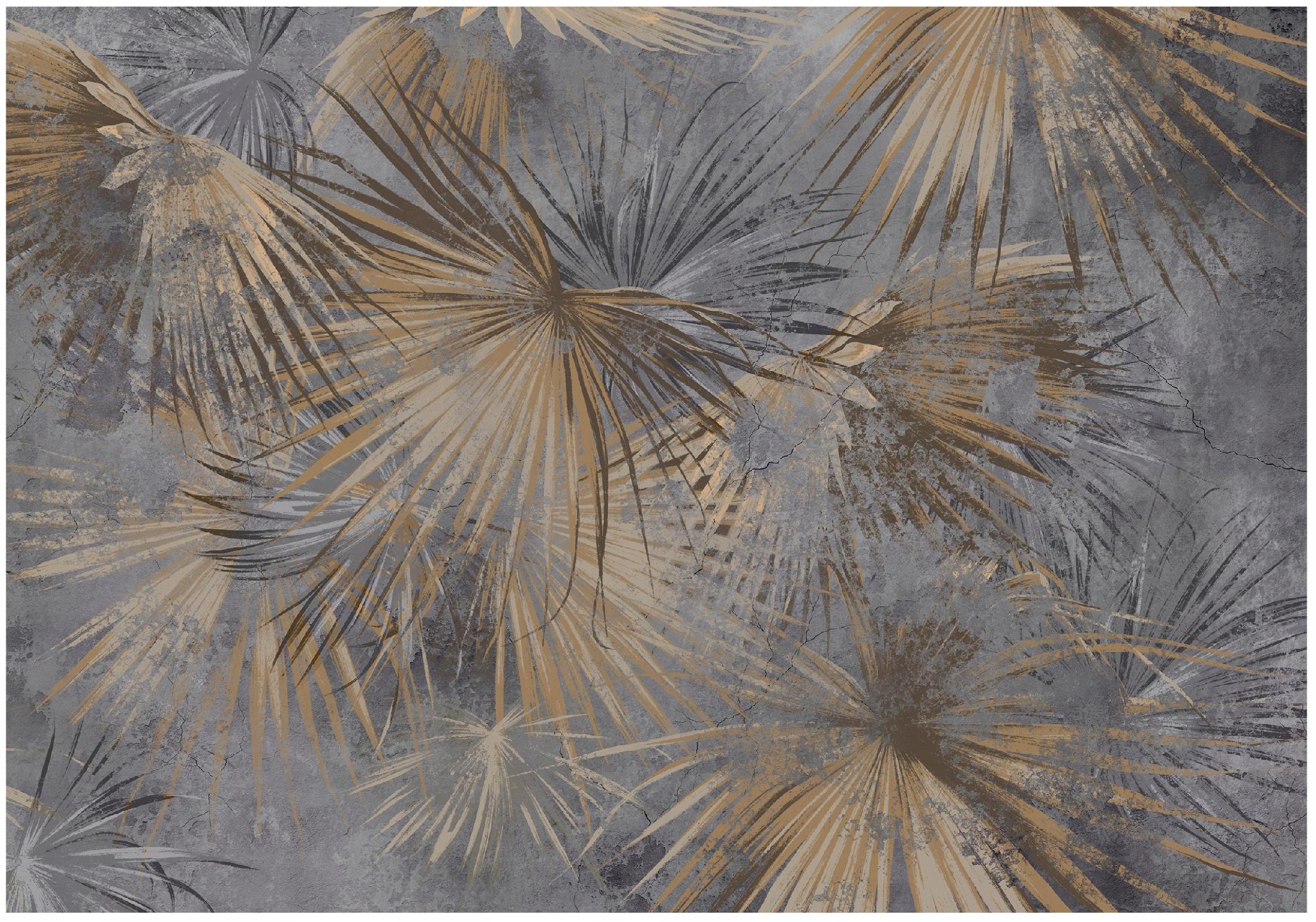 Beige concrete leaf wall mural for bedroom or living room,