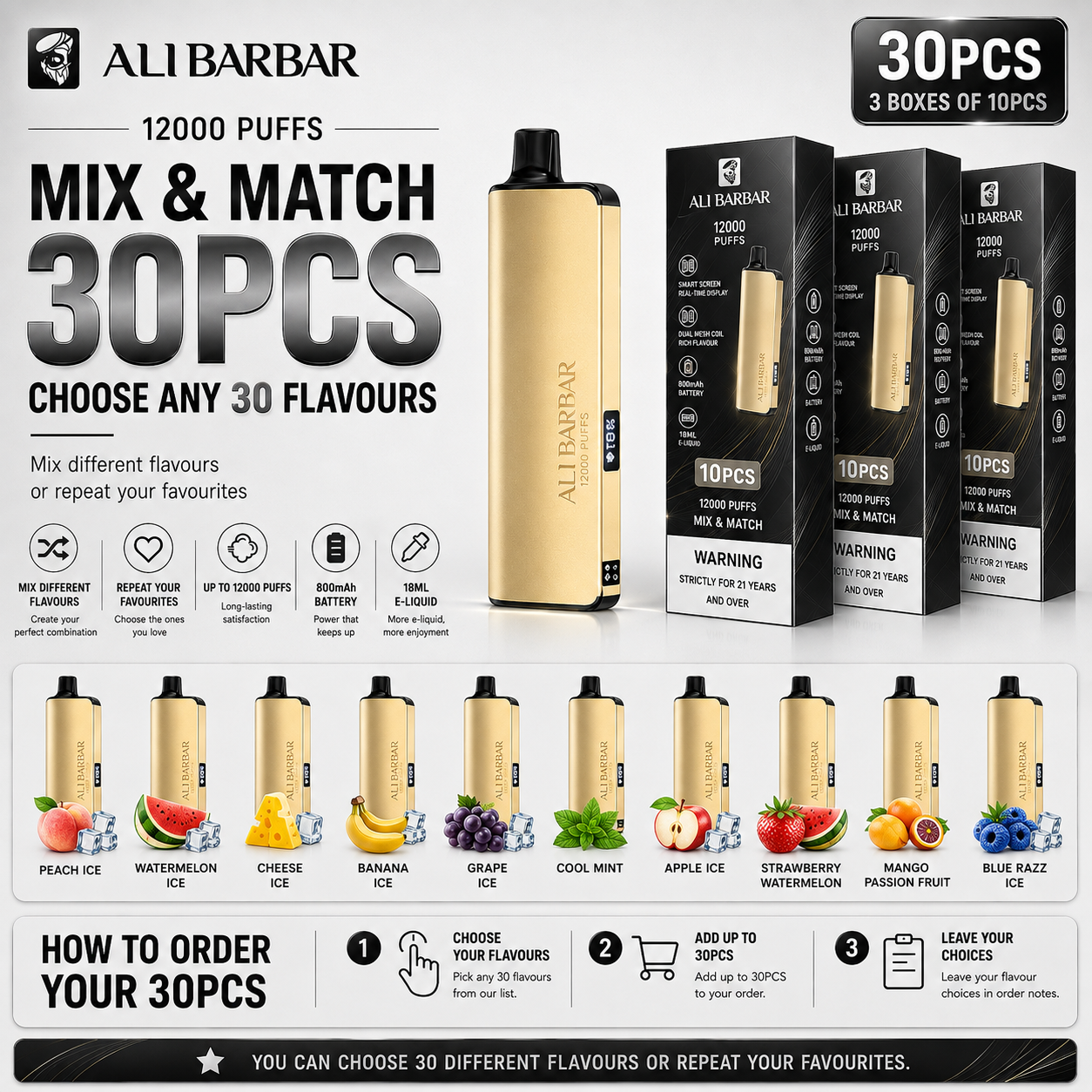 ALIBARBAR 9000 Puffs 30 Units wholesale main image