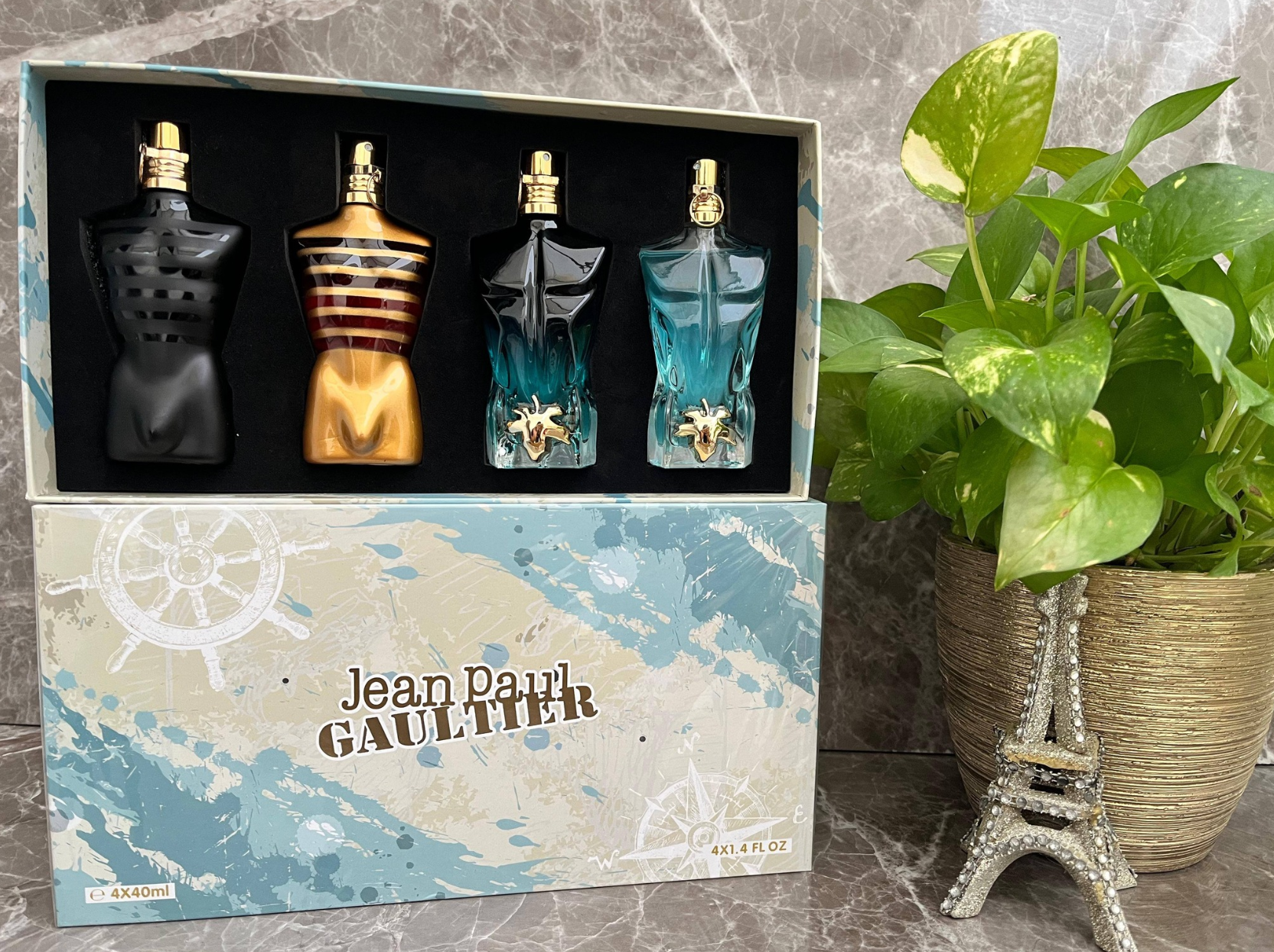 D121：Jean Paul Gaultier Le Male & Le Beau Miniature 4-Piece Gift Set(4*40ml)