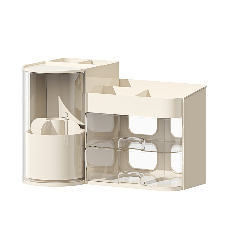 Cosmetics Storage Box, High-Looking Desktop Dressing Table, Lipstick Mask, Makeup Brush, Skin Care Product Drawer-Type Storage Rack