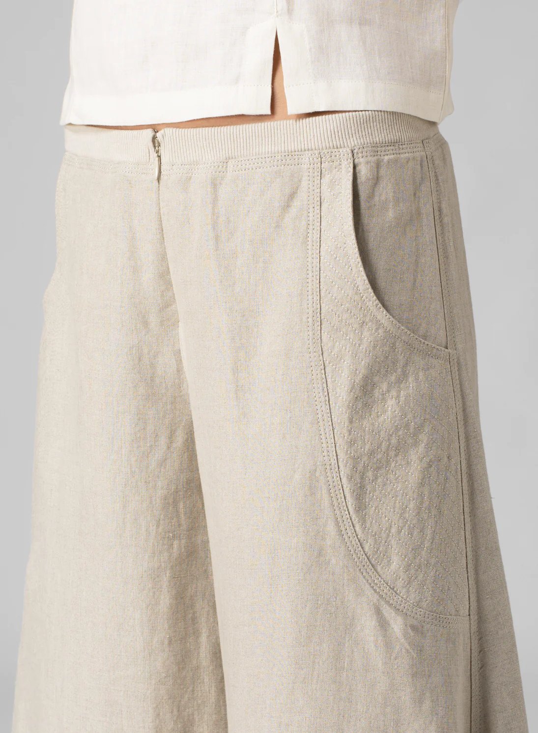 Cotton And Linen Flared Trousers