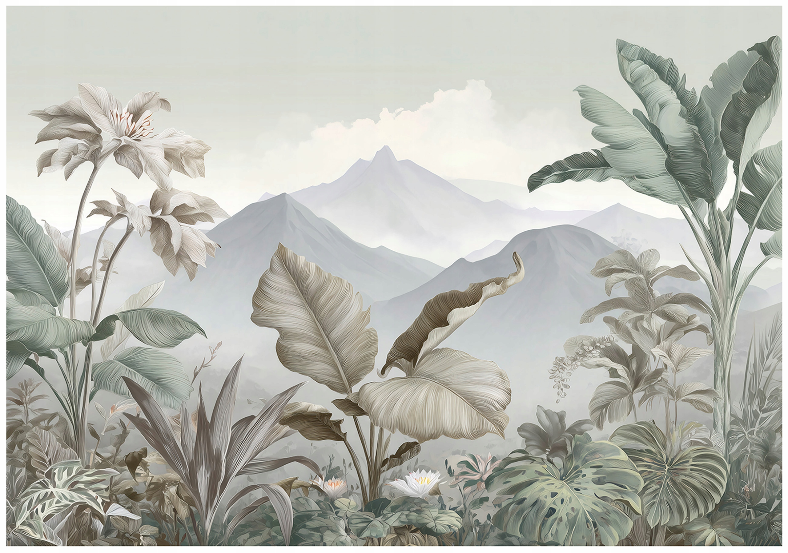 Wall mural mountains jungle nature bedroom living room wallpaper non-woven