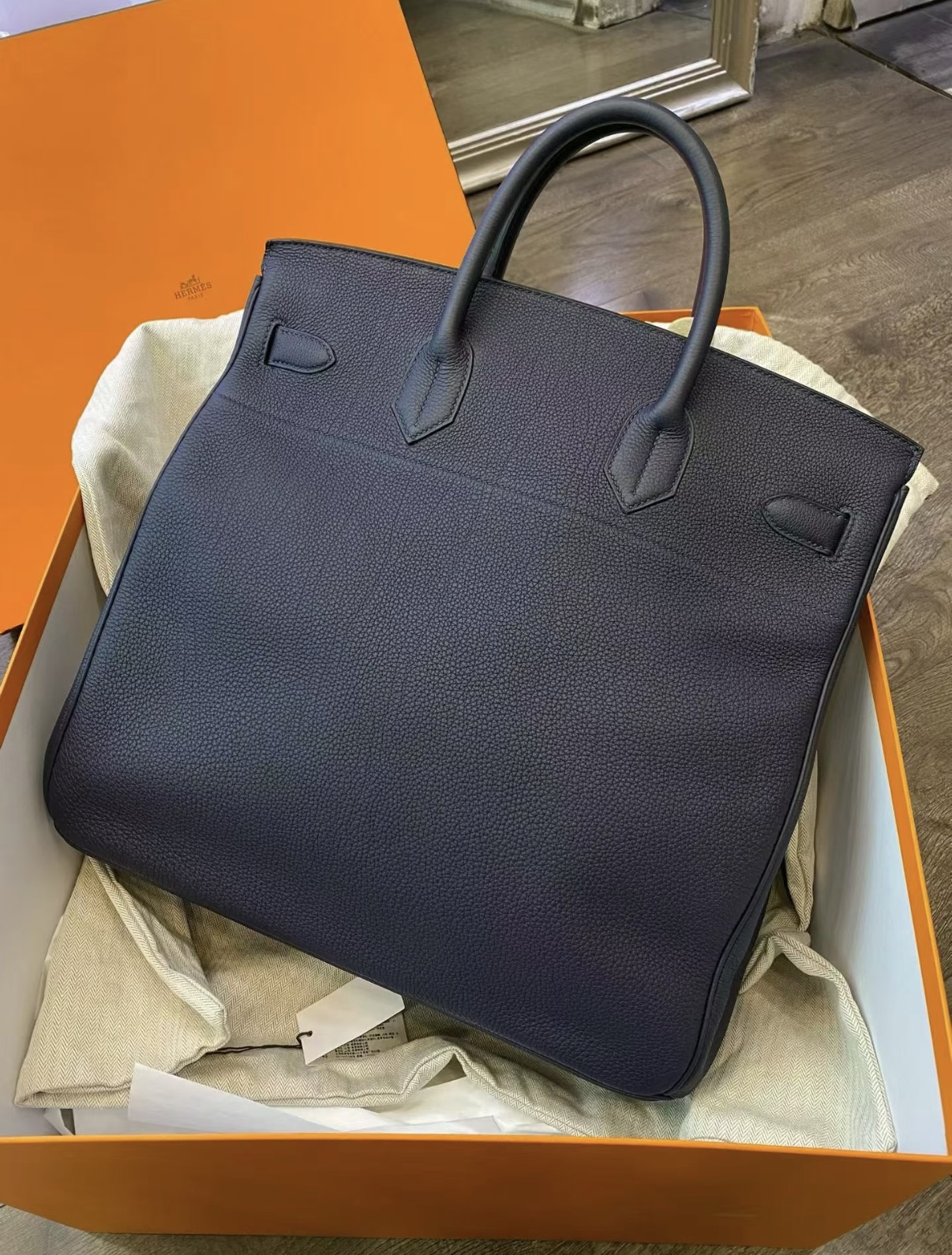 Birkin HAC 40 Dark Blue Silver Buckle Custom