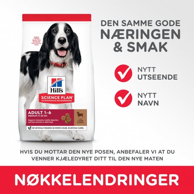 Hill's Science Plan Dog Adult Medium Lamb & Rice