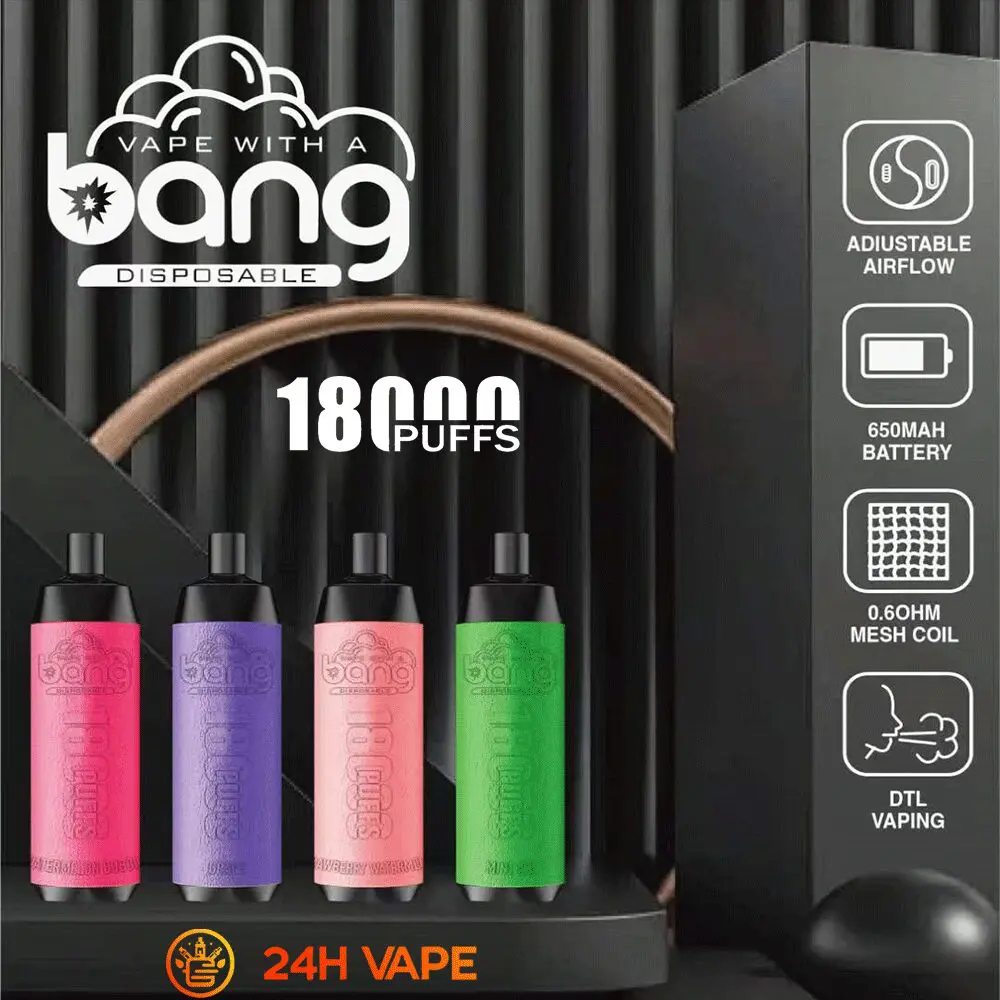（3 pieces）Bang Crown Bar 18000 Puffs 0% 2% 3% 5% Nicotine Leather Disposable Vape Pen