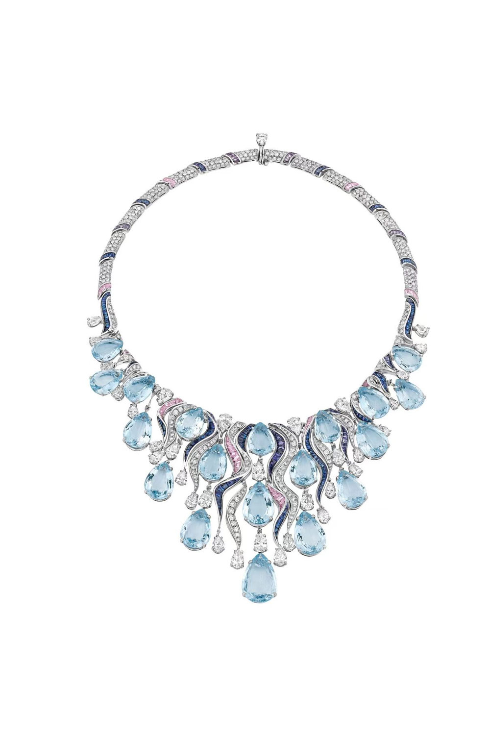 Aquamarine Waterfall Necklace