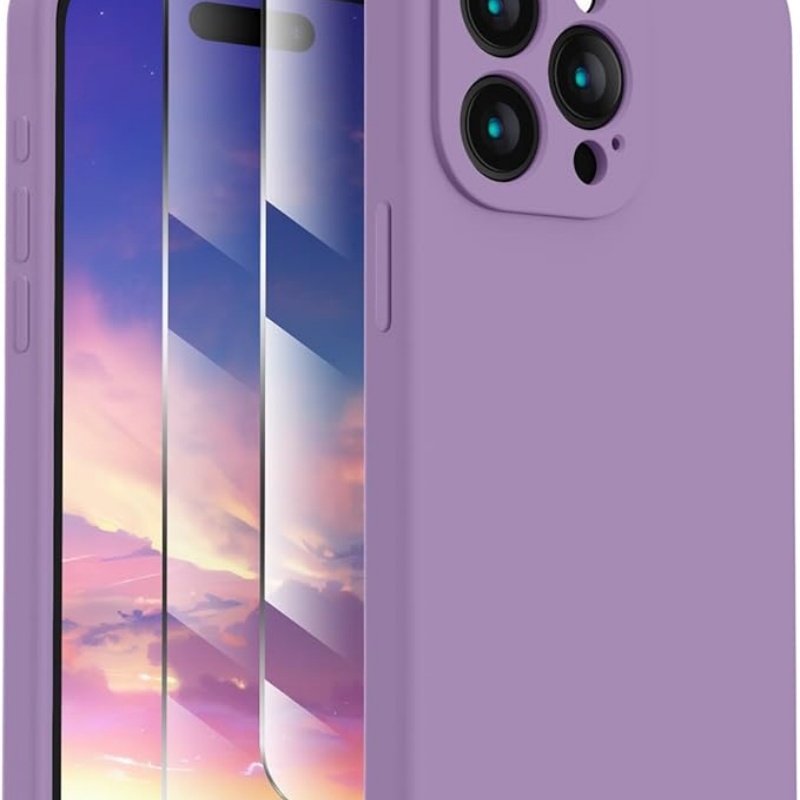 CASEOLOGY Silicone Upgraded [Camera Protection] Phone Case with [2 Screen Protectors]